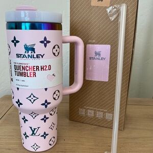 pink Stanley monogram tumbler 40oz designer